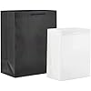 Assorted Black and White Gift Bags (8 Bags: 4 Medium 9", 4 Large 13") for Weddings, Graduations, Retirements, Valentine's Day, Halloween
