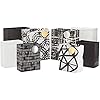 Assorted Black and White Gift Bags (8 Bags: 4 Medium 9", 4 Large 13") for Weddings, Graduations, Retirements, Valentine's Day, Halloween