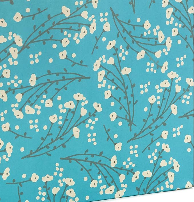 Spring Gift Bags in Assorted Sizes (8 Bags: 4 Medium 9", 4 Large 13") Florals, Lemons, Teal, Pink and Yellow for Easter, Birthdays, Mother's Day, Bridal Showers